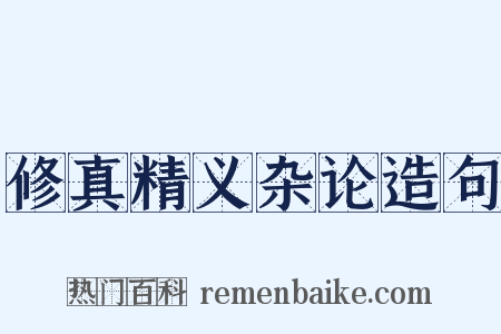 修真精义杂论造句是什么意思的图片